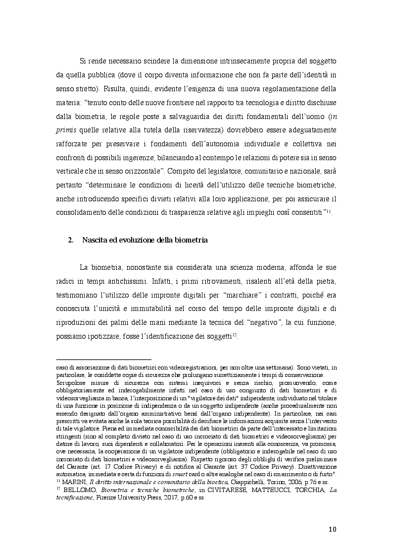 Anteprima della tesi: La tutela penale dei dati biometrici nella disciplina in materia di privacy, Pagina 5