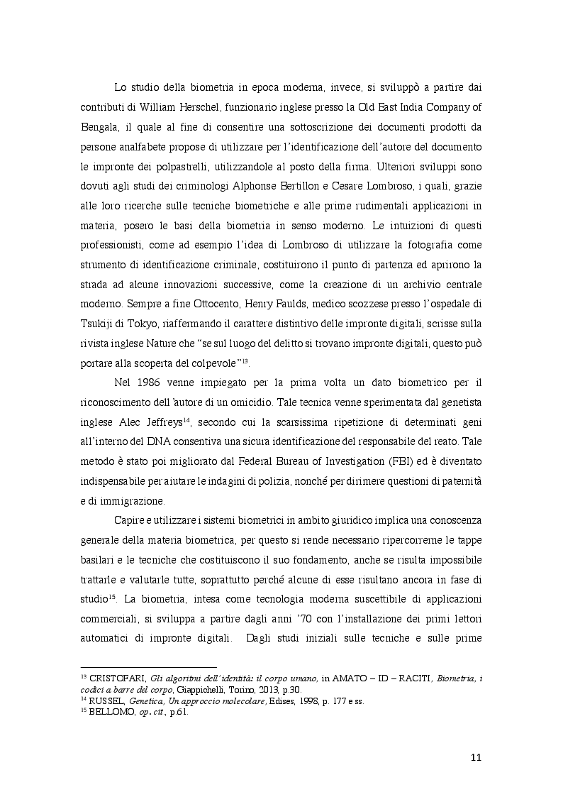 Anteprima della tesi: La tutela penale dei dati biometrici nella disciplina in materia di privacy, Pagina 6