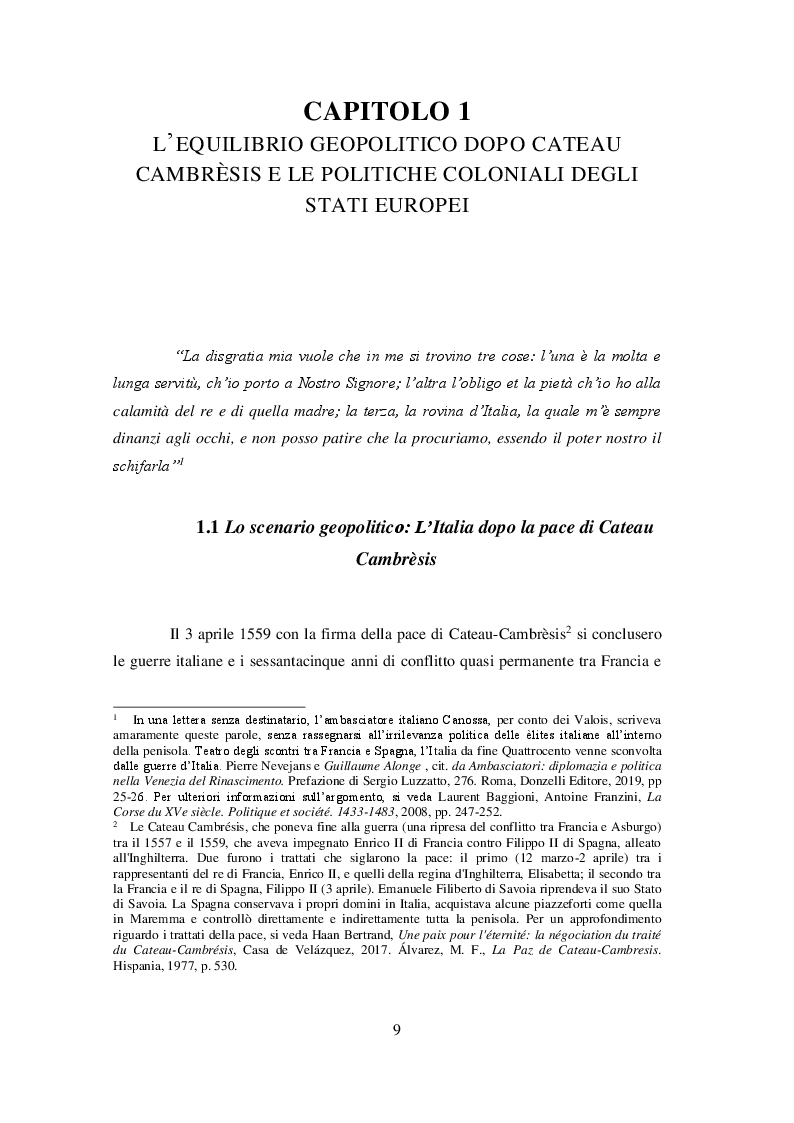 Anteprima della tesi: Firenze alla conquista del Sudamerica: la spedizione di Ferdinando de' Medici del 1608, Pagina 6
