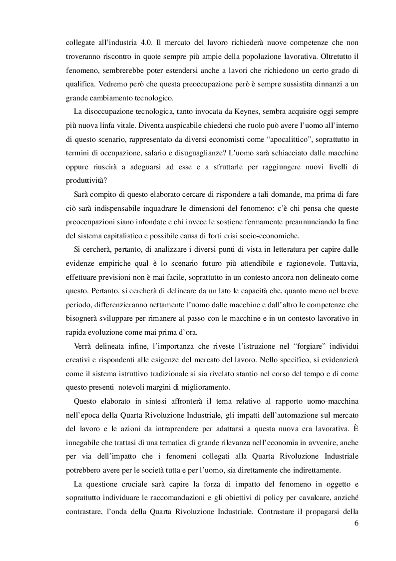 Anteprima della tesi: Lavoro e Industria 4.0: il ruolo delle idee e dell'istruzione nel confronto tra uomo e IA, Pagina 3