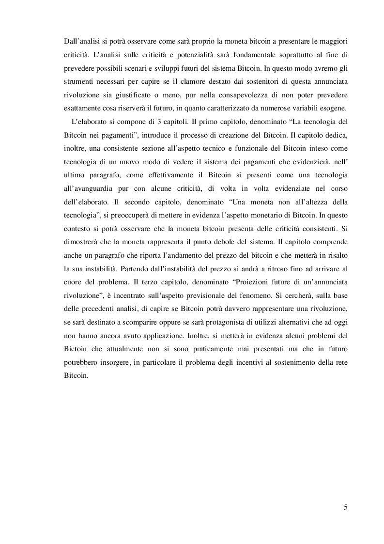Anteprima della tesi: Bitcoin: profili evolutivi di un'annunciata ''rivoluzione'' nel sistema dei pagamenti, Pagina 3