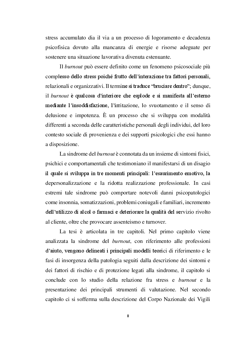 Anteprima della tesi: Osservare il burnout nei vigili del fuoco: scenari ordinari o straordinari?, Pagina 3