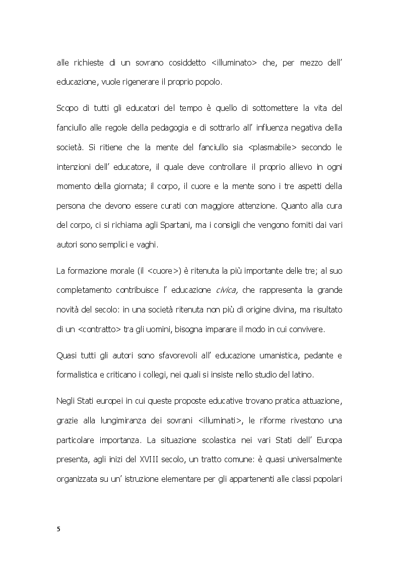 Anteprima della tesi: La rivoluzione pedagogica di Jean Jacques Rousseau, Pagina 4