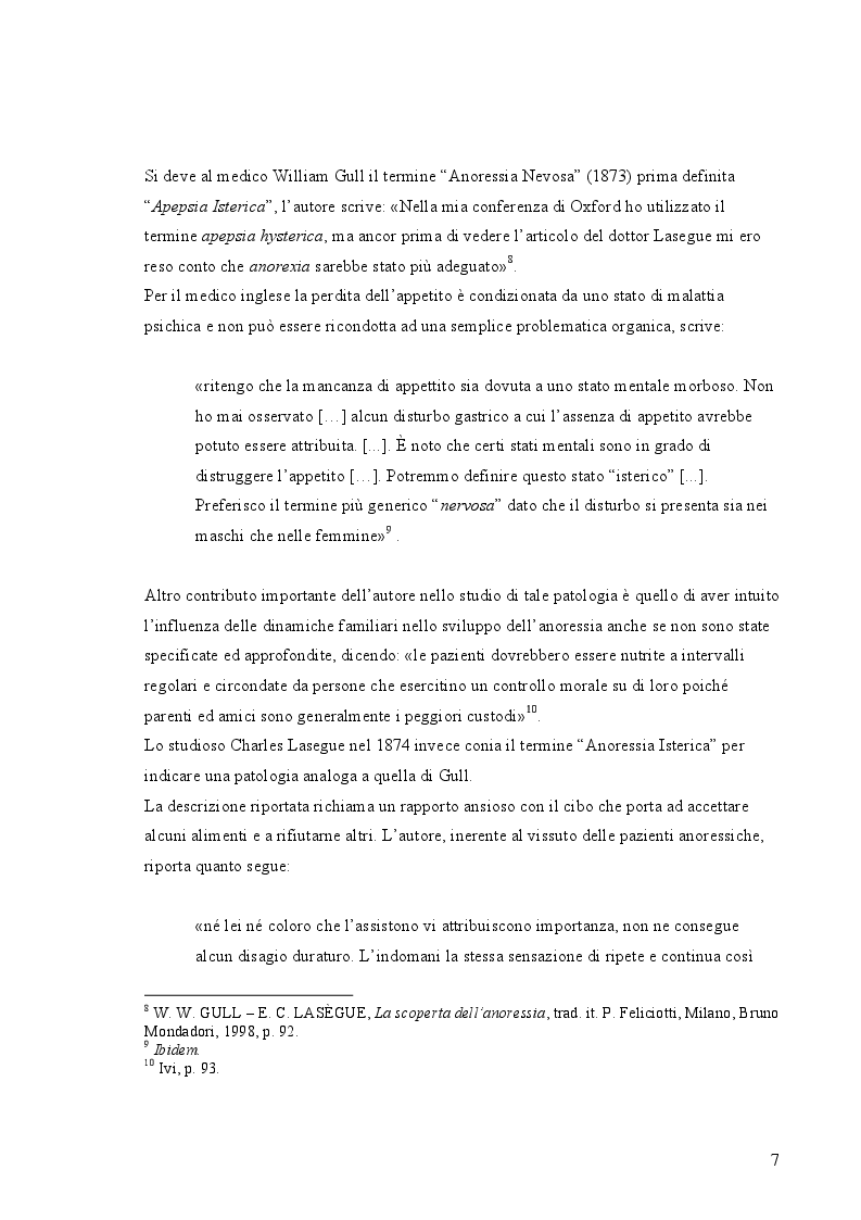 Anteprima della tesi: Accudimento, attaccamento e dinamiche familiari nell'anoressia nervosa, Pagina 3