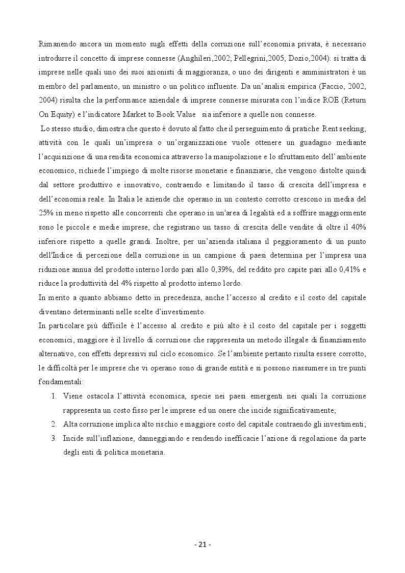 Anteprima della tesi: Il problema della corruzione nel sistema Economico Italiano, Pagina 6
