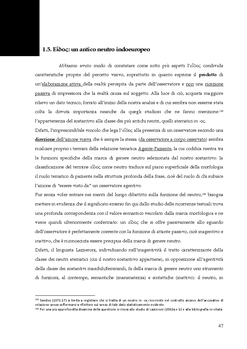 Anteprima della tesi: Semantica di eidos e idea dai poemi omerici al Corpus Hippocraticum. Sulle tracce di un progressivo addensamento epistemologico, Pagina 3