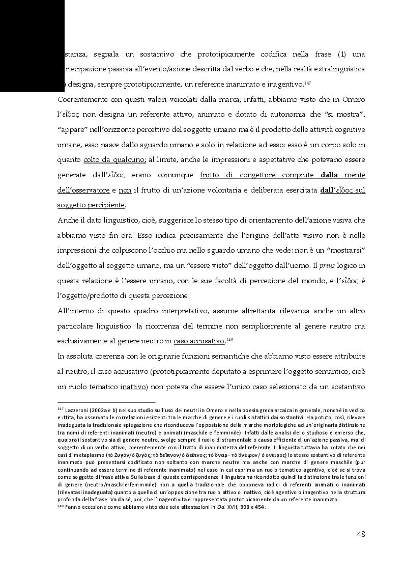 Anteprima della tesi: Semantica di eidos e idea dai poemi omerici al Corpus Hippocraticum. Sulle tracce di un progressivo addensamento epistemologico, Pagina 4