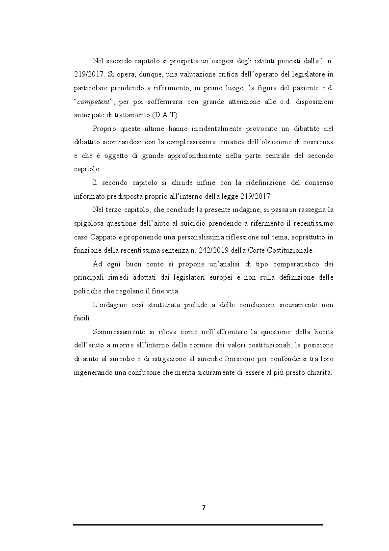 Anteprima della tesi: Le decisioni di fine vita nella legge n.219/2017, Pagina 3