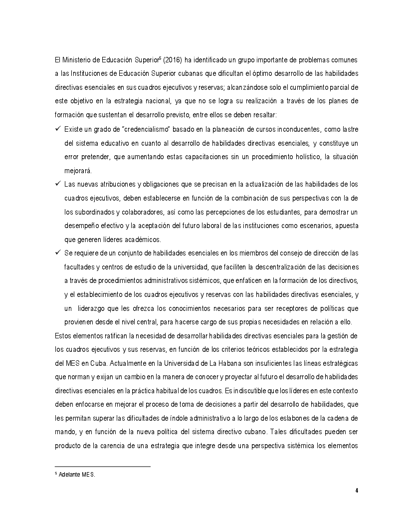 Anteprima della tesi: Estrategia para el desarrollo de habilidades directivas esenciales con enfoque de liderazgo en los cuadros ejecutivos y sus reservas en la Universidad de La Habana, Pagina 6