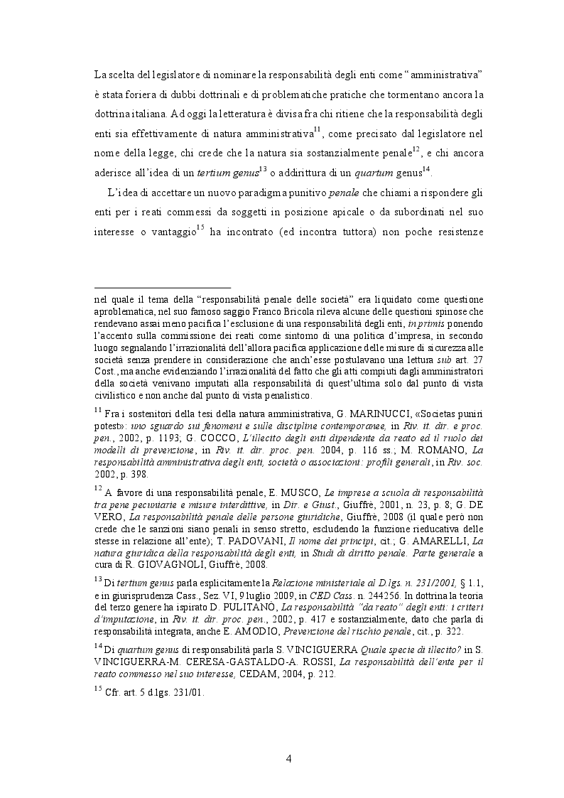 Anteprima della tesi: Responsabilità da reato degli enti: quale natura e quali implicazioni?, Pagina 9