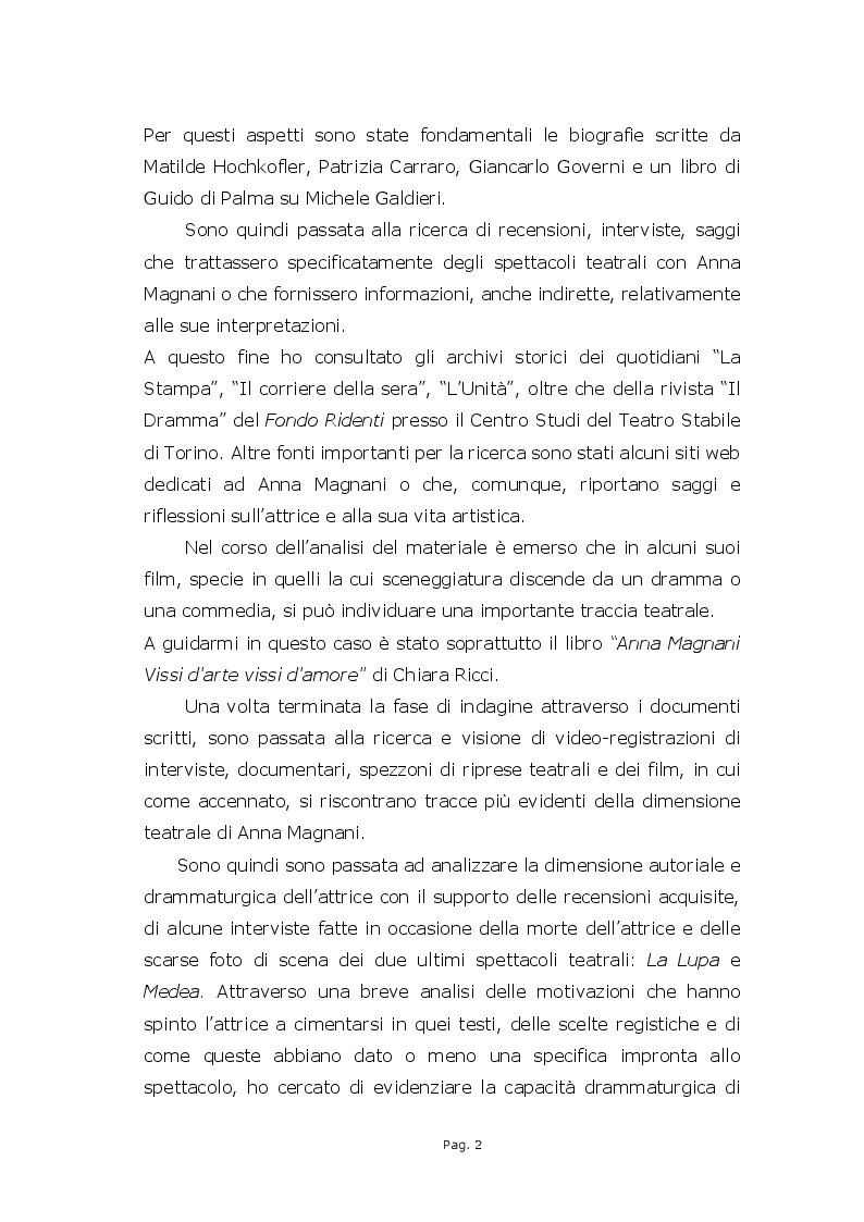 Anteprima della tesi: Anna Magnani e il teatro - La Lupa e Medea, Pagina 3