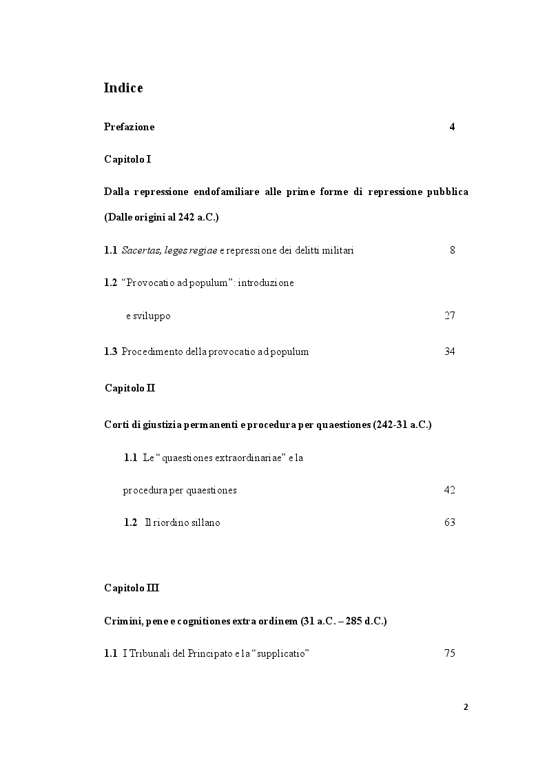 Indice della tesi: La repressione criminale: dalla vendetta privata alla persecuzione pubblica, Pagina 1