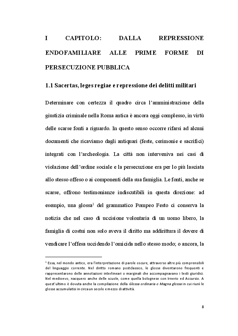 Anteprima della tesi: La repressione criminale: dalla vendetta privata alla persecuzione pubblica, Pagina 6