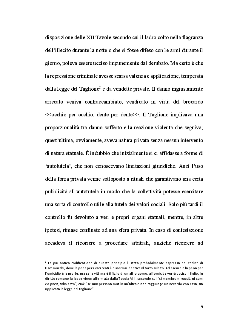 Anteprima della tesi: La repressione criminale: dalla vendetta privata alla persecuzione pubblica, Pagina 7