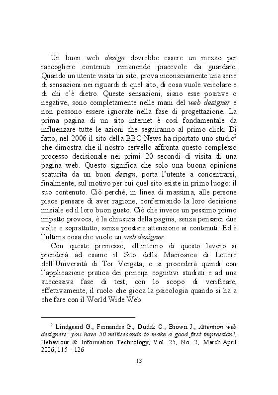 Anteprima della tesi: Il ruolo dei processi cognitivi nel Web Design, Pagina 5