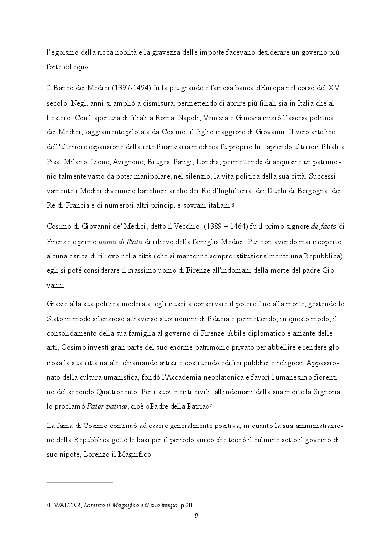 Anteprima della tesi: L'immagine di Lorenzo il Magnifico nella storiografia recente e nella cultura di massa, Pagina 6