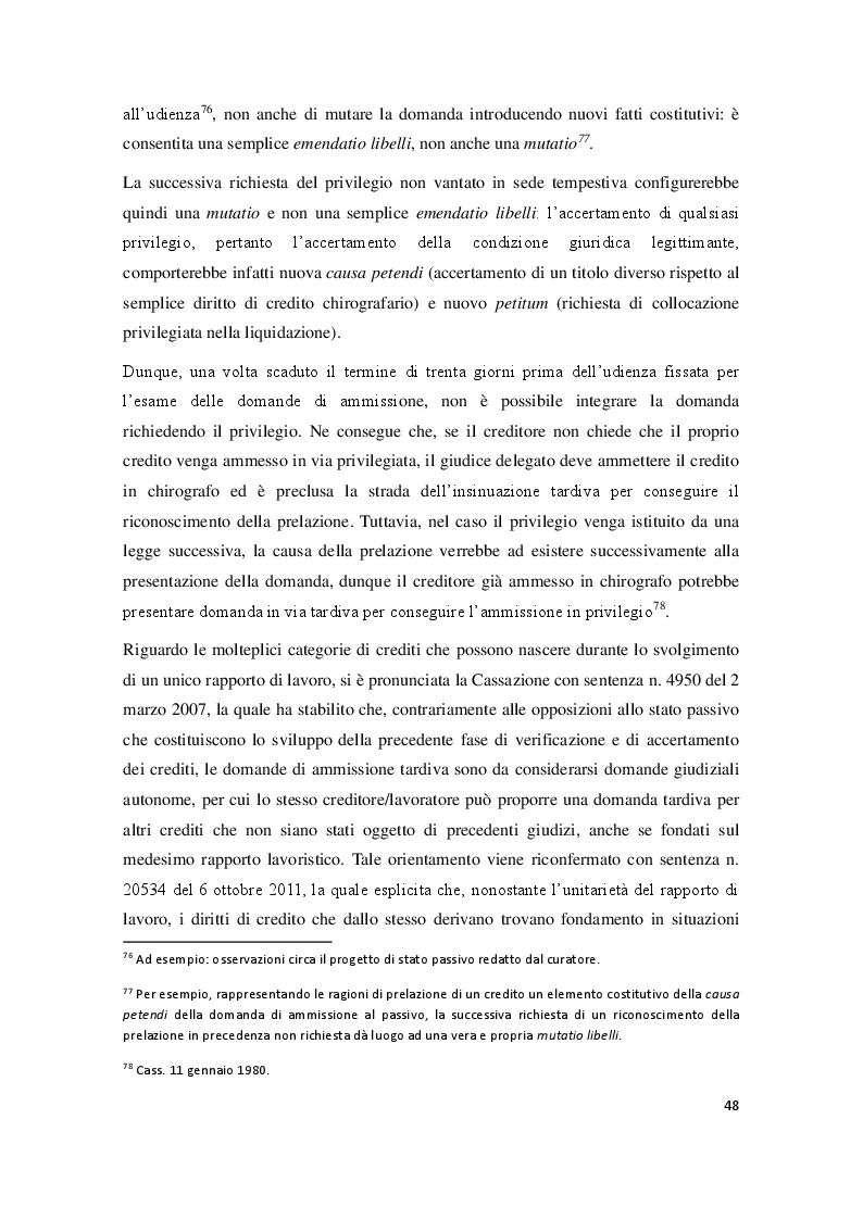 Anteprima della tesi: La particolare tutela di cui godono i crediti da lavoro subordinato nel fallimento, Pagina 7