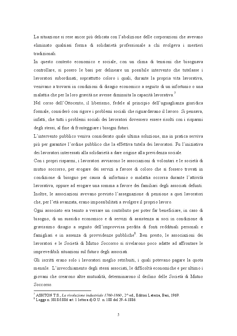 Anteprima della tesi: Il sistema pensionistico italiano: Storia, Evoluzione e Prospettive, Pagina 6