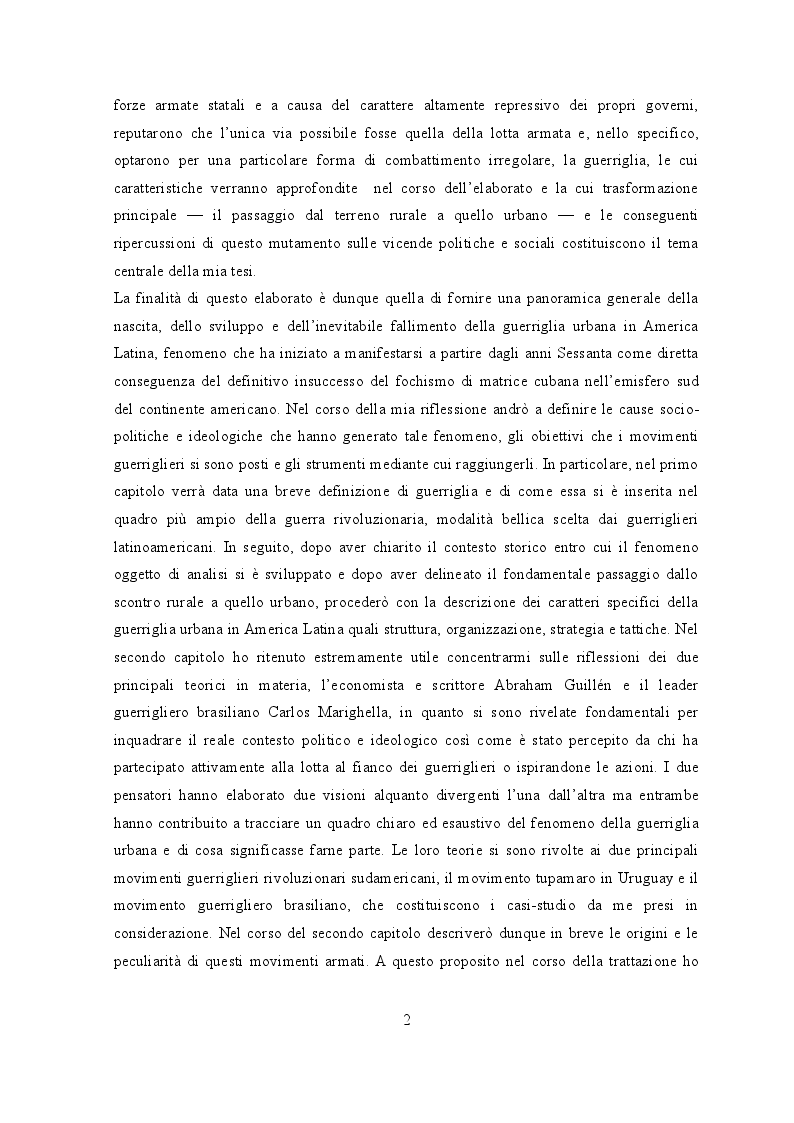Anteprima della tesi: Teoria e pratica della guerriglia urbana in America Latina, Pagina 3