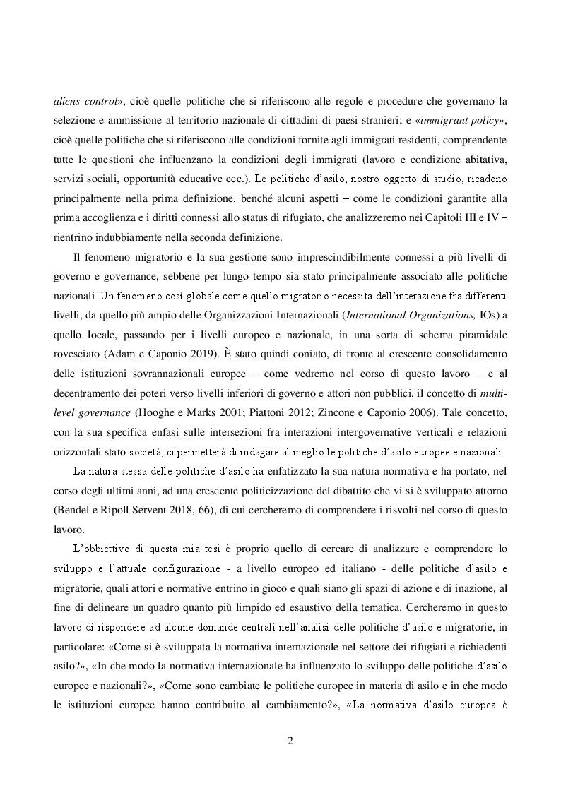 Anteprima della tesi: Le Politiche d'asilo fra Unione Europea e Italia, Pagina 3