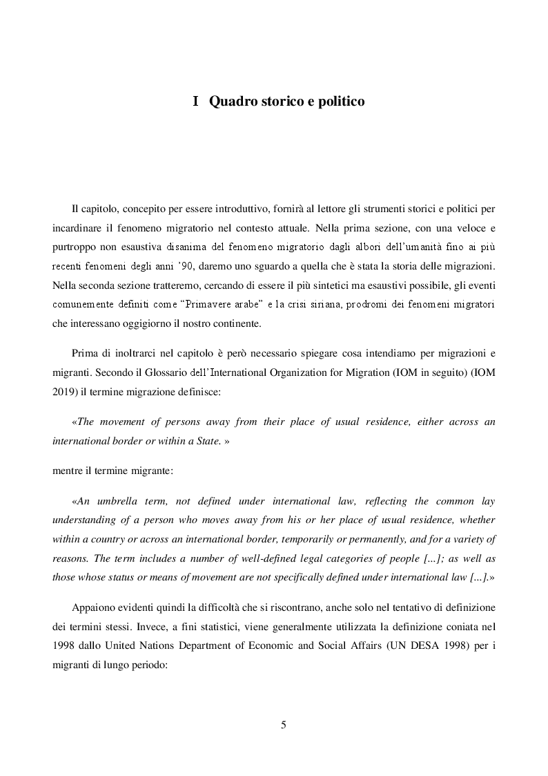 Anteprima della tesi: Le Politiche d'asilo fra Unione Europea e Italia, Pagina 6