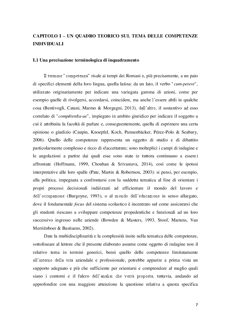 Anteprima della tesi: Competenze e definizione dei profili professionali: quale ruolo per quale evoluzione?, Pagina 5