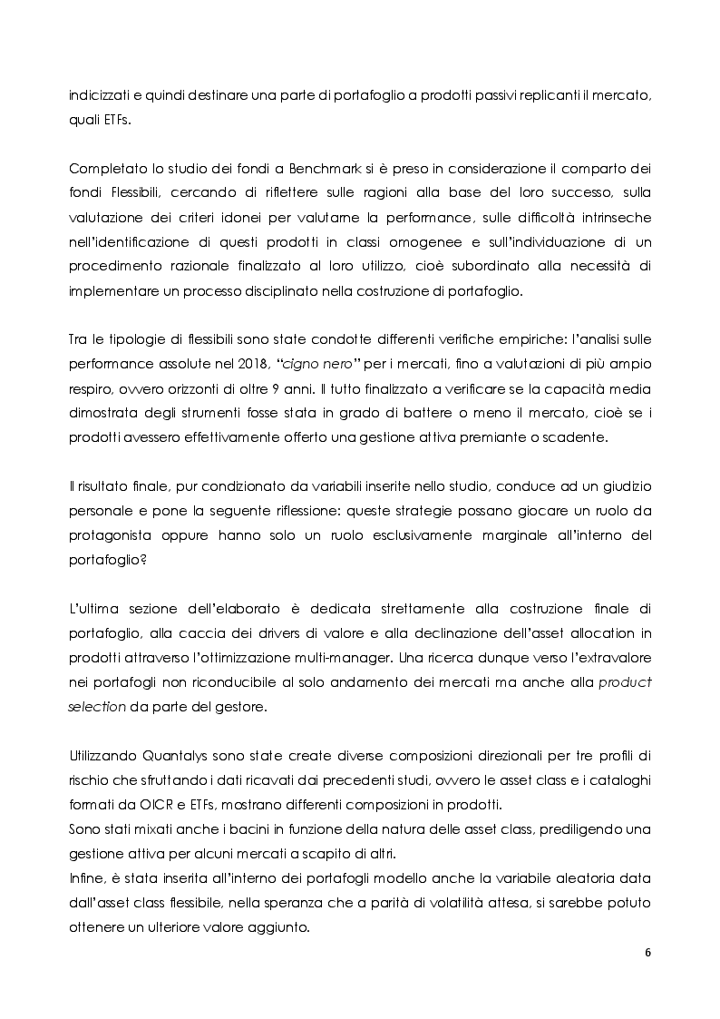 Anteprima della tesi: Il ruolo dei fondi flessibili nell’ambito dell’Asset Allocation: componente core o solo satellite?, Pagina 3