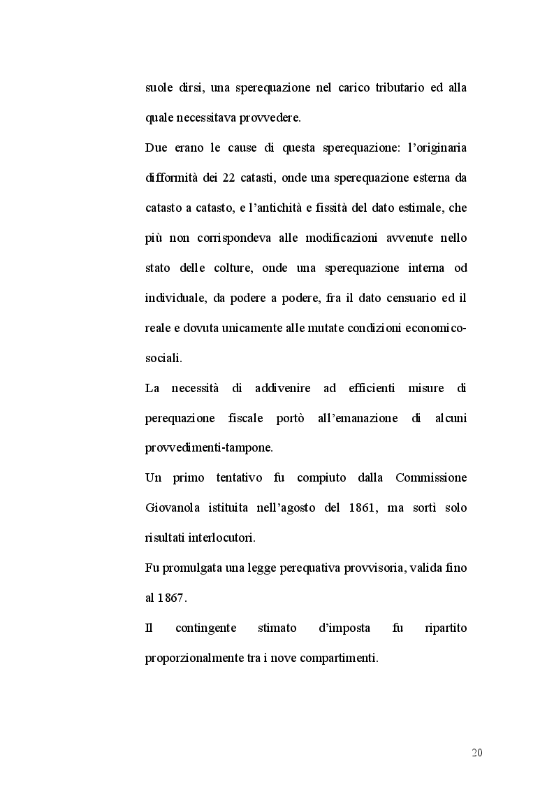Anteprima della tesi: La legge 1 marzo 1886 n. 3682 sulla perequazione dell'imposta fondiaria e i relativi lavori parlamentari, Pagina 6