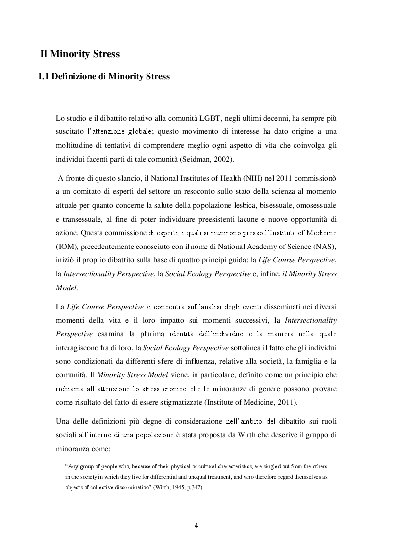 Anteprima della tesi: Minority Stress e persone LGBT: un'analisi della letteratura, Pagina 4