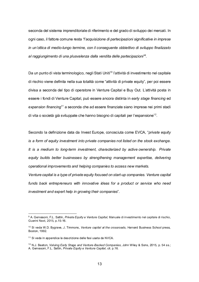 Estratto dalla tesi: Profili giuridici del Venture Capital - Terms and Conditions di un contratto di investimento