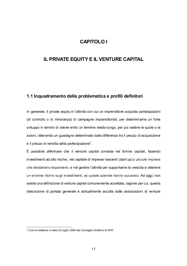 Anteprima della tesi: Profili giuridici del Venture Capital - Terms and Conditions di un contratto di investimento, Pagina 8