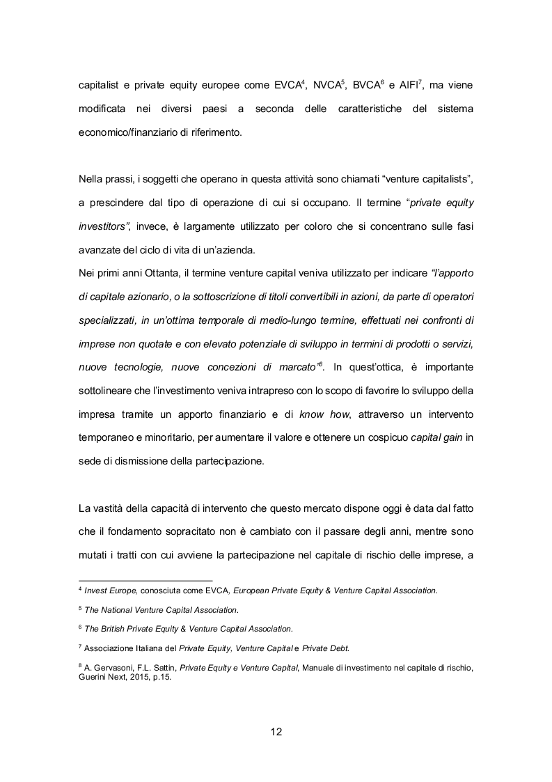 Anteprima della tesi: Profili giuridici del Venture Capital - Terms and Conditions di un contratto di investimento, Pagina 9