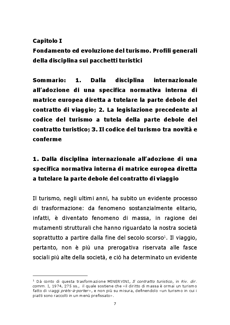 Anteprima della tesi: I contratti di turismo organizzato, Pagina 6