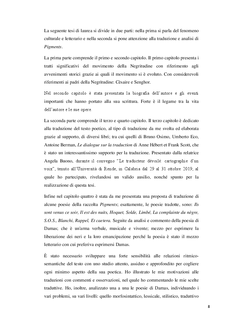 Anteprima della tesi: La Negritudine di Léon-Gontran Damas, Pagina 6
