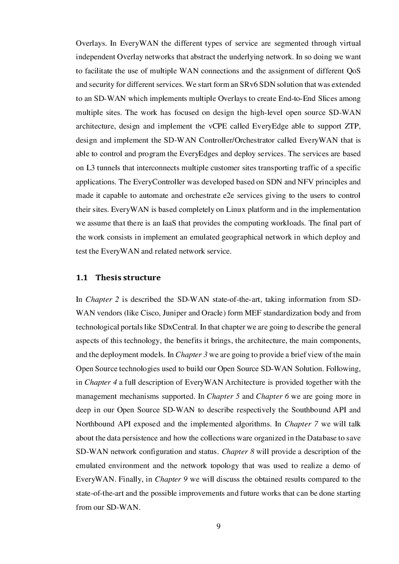 Anteprima della tesi: Software Defined - Wide Area Network (SD-WAN) Services And Their Implementation On An Open Source Linux Based Platform, Pagina 3