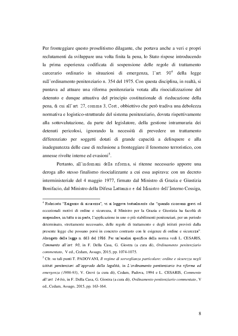 Anteprima della tesi: La degenerazione del regime detentivo speciale in vendetta di Stato, Pagina 4