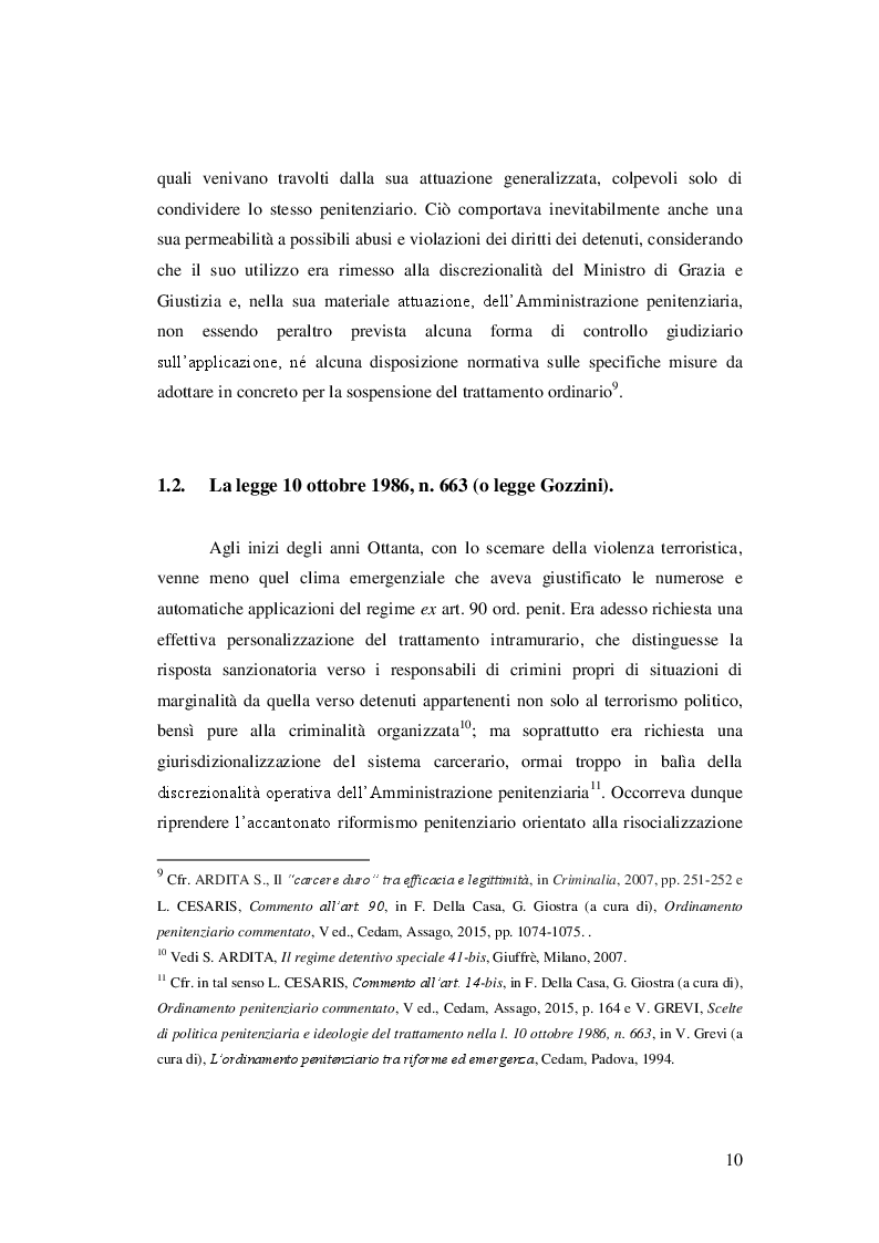 Anteprima della tesi: La degenerazione del regime detentivo speciale in vendetta di Stato, Pagina 6