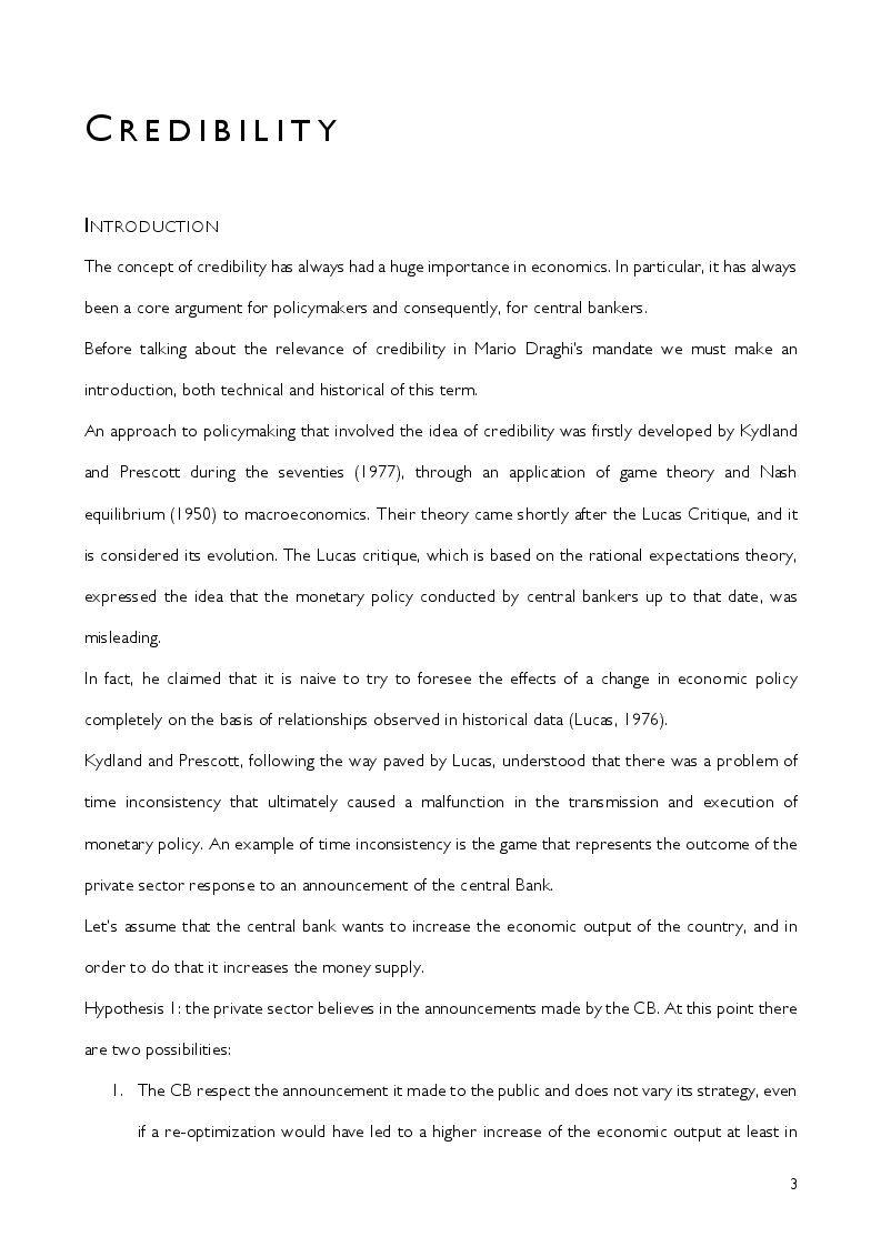 Anteprima della tesi: Mario Draghi at the head of European Central Bank: an analysis of his mandate based upon the main topics of monetary policy, Pagina 4