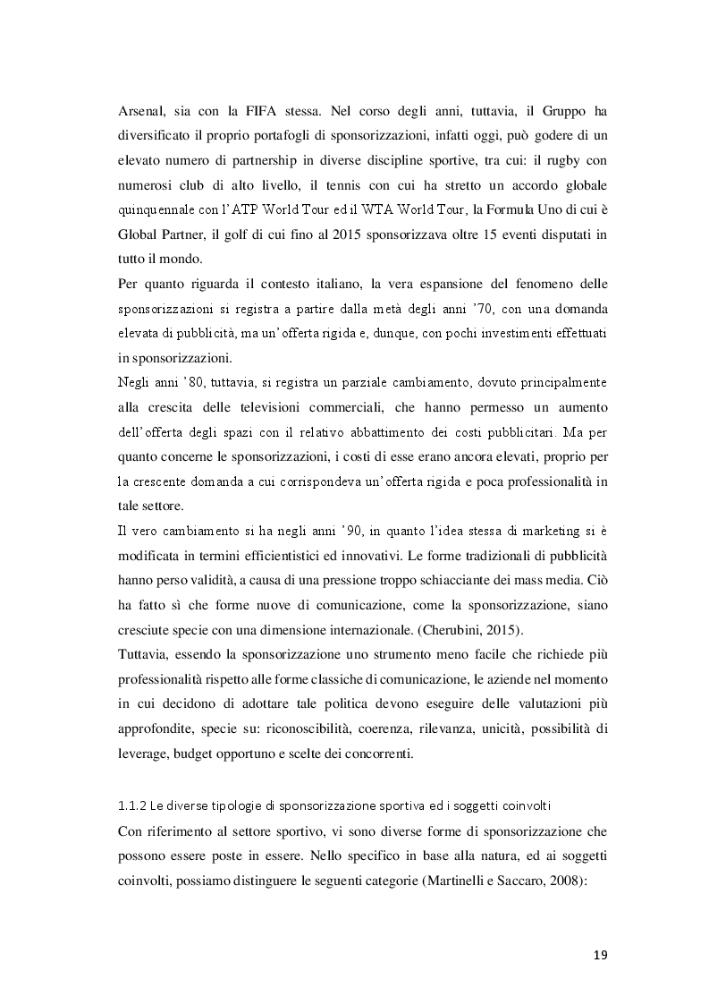 Anteprima della tesi: La sponsorizzazione sportiva quale strumento di marketing nell'era del digitale, Pagina 13