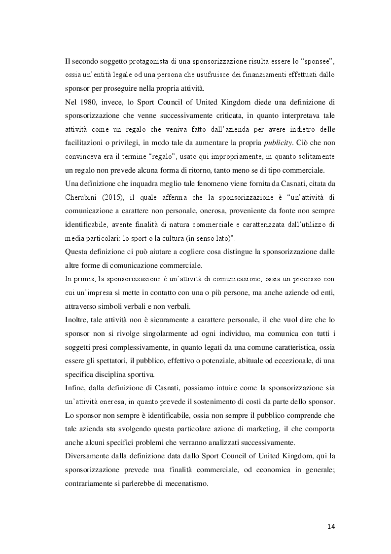 Anteprima della tesi: La sponsorizzazione sportiva quale strumento di marketing nell'era del digitale, Pagina 8