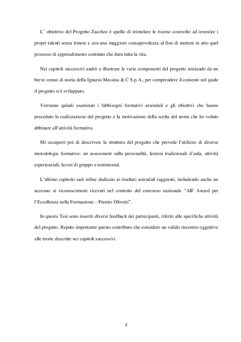 Anteprima della tesi: La didattica delle soft skills con gli adulti sperimentata mediante un percorso formativo aziendale: Il Progetto Zaccheo, Pagina 3