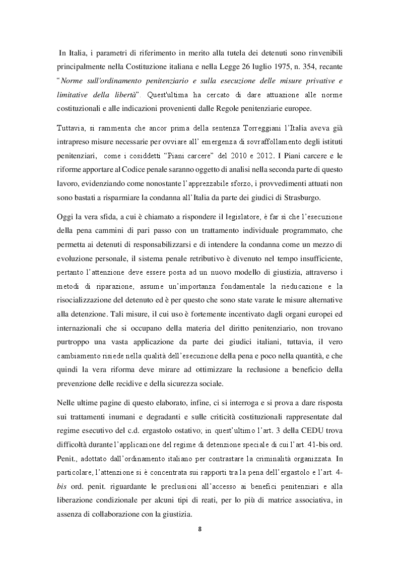 Anteprima della tesi: I diritti umani tra diritto interno e CEDU: la questione delle carceri e del ''fine pena mai'', Pagina 4