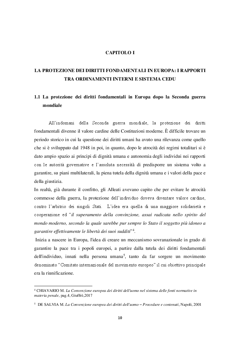 Anteprima della tesi: I diritti umani tra diritto interno e CEDU: la questione delle carceri e del ''fine pena mai'', Pagina 6