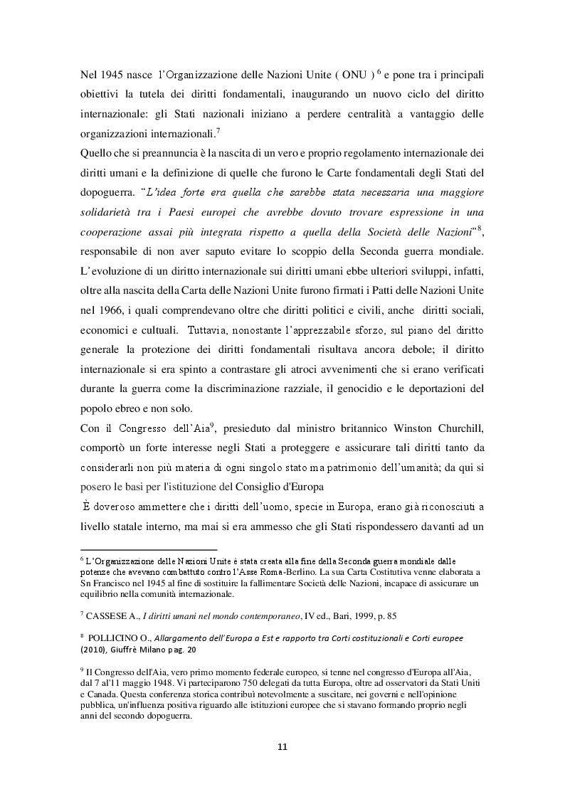 Anteprima della tesi: I diritti umani tra diritto interno e CEDU: la questione delle carceri e del ''fine pena mai'', Pagina 7