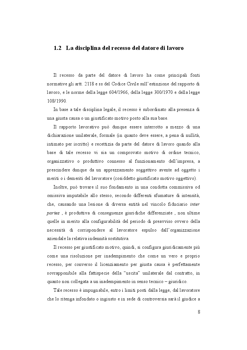 Anteprima della tesi: Il licenziamento disciplinare, Pagina 4