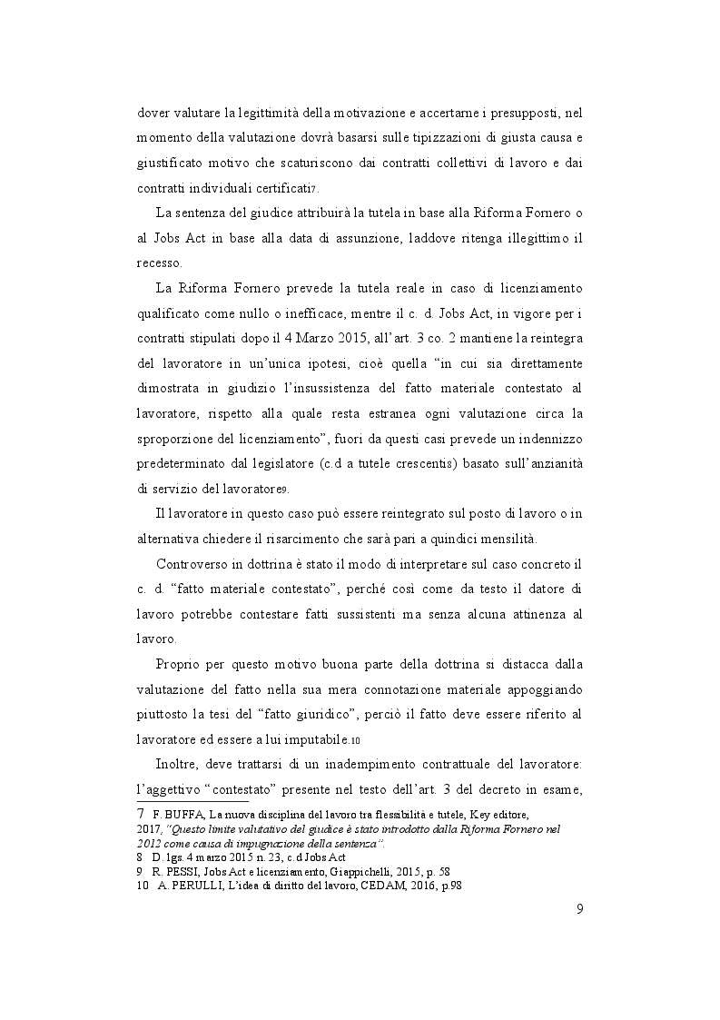 Anteprima della tesi: Il licenziamento disciplinare, Pagina 5