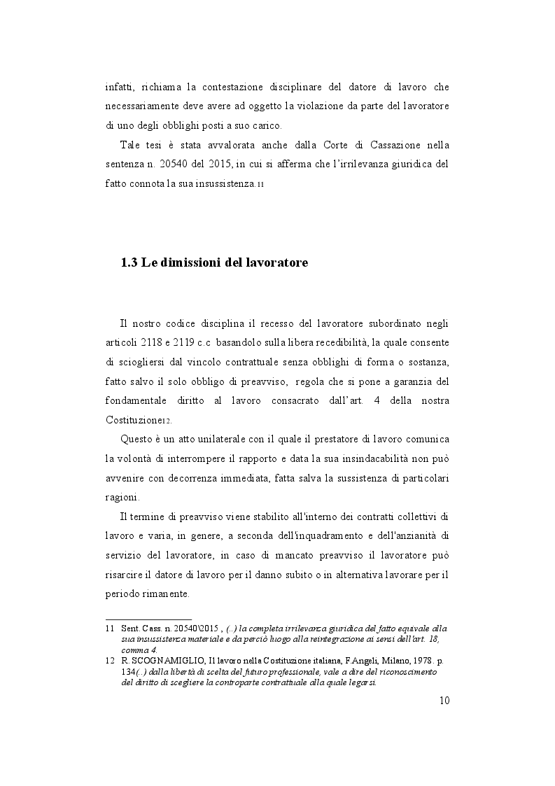 Anteprima della tesi: Il licenziamento disciplinare, Pagina 6