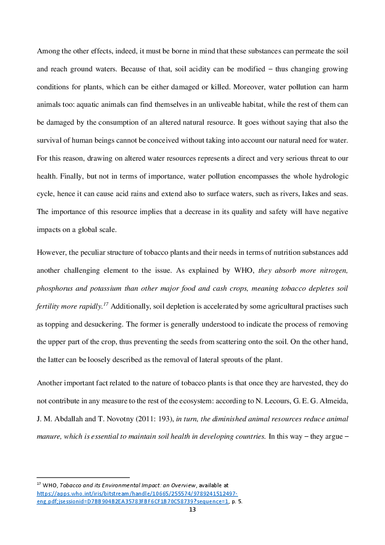 Anteprima della tesi: The Environmental Impact of Tobacco Industry. Philip Morris International: a Case Study., Pagina 5