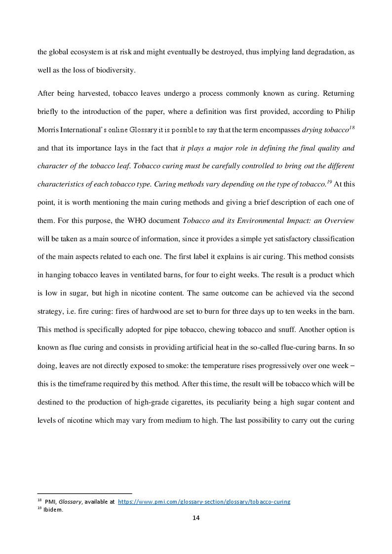 Anteprima della tesi: The Environmental Impact of Tobacco Industry. Philip Morris International: a Case Study., Pagina 6