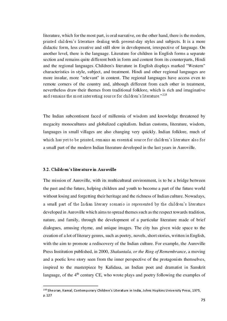 Anteprima della tesi: Auroville the city of Humana unity. Translating children's literature in a context of a multicultural community, Pagina 11
